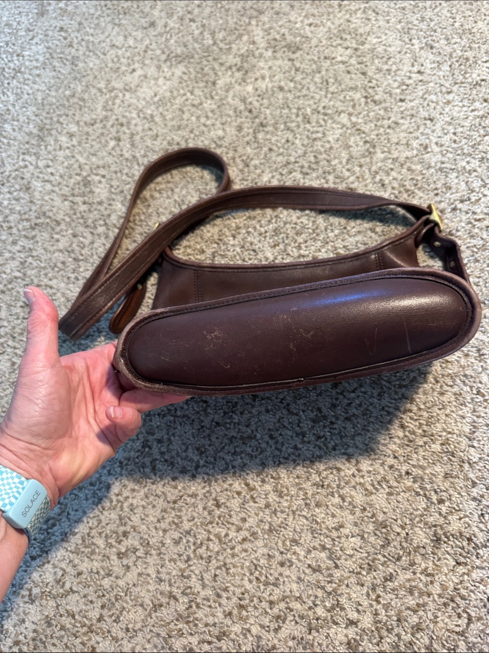 Vintage Coach 9816 Slim Duffle Dark Brown Leather Zip-Top Crossbody - Picture 10 of 10
